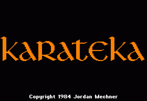 The original Karateka title screen on the Apple II